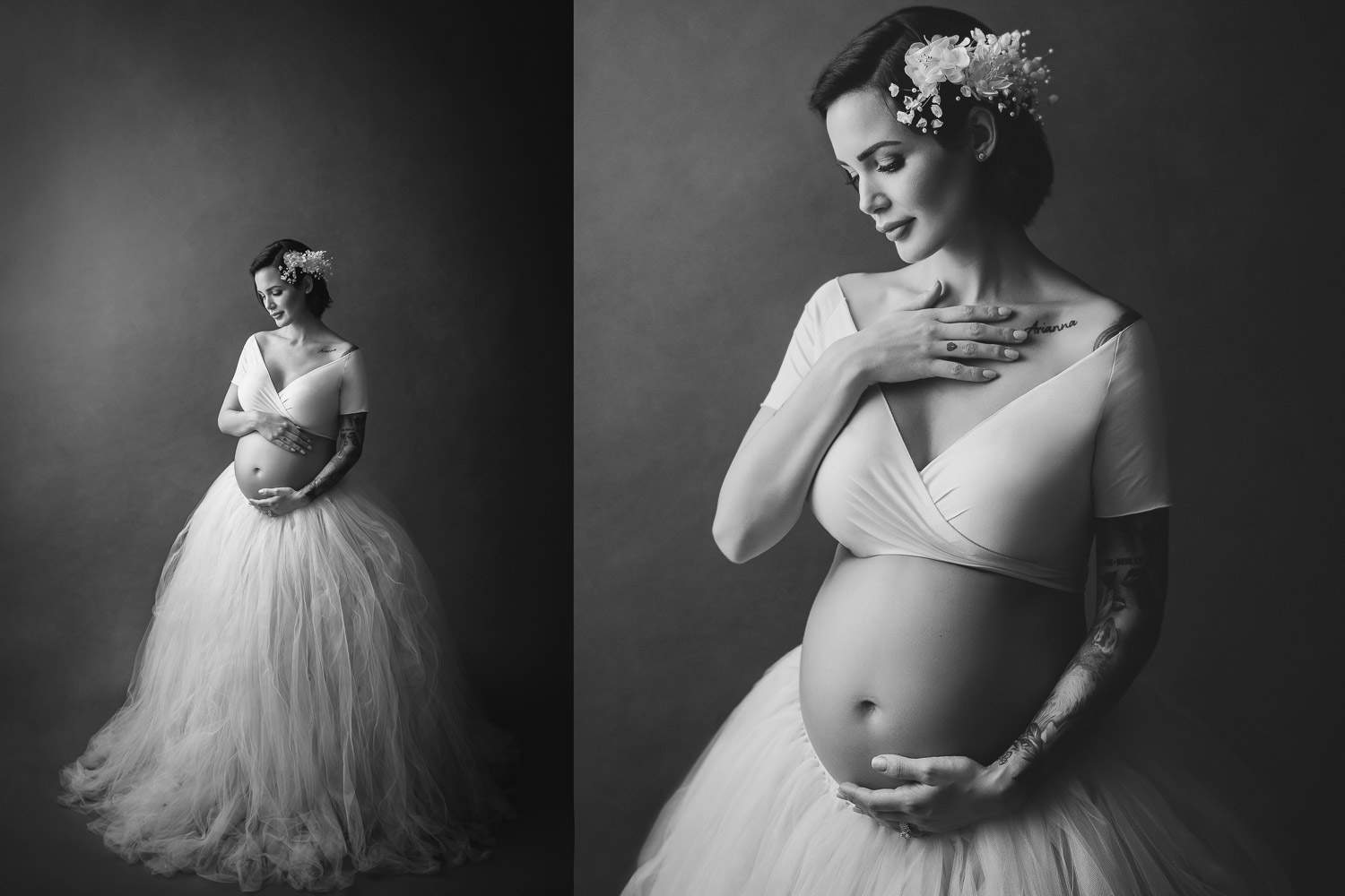 glamorous pregnancy photo with skirt tutu with maternity photography vancouver