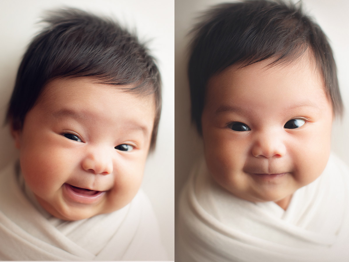 how make newborn baby smile - vancouver newborn photography